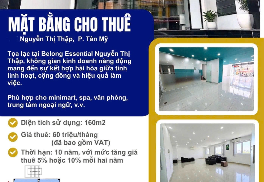 CHO THUÊ QUẬN 7 MẶT BẰNG KINH DOANH NGUYỄN THỊ THẬP SÁT CHỢ TÂN MỸ VÀ PHÚ MỸ HƯNG 