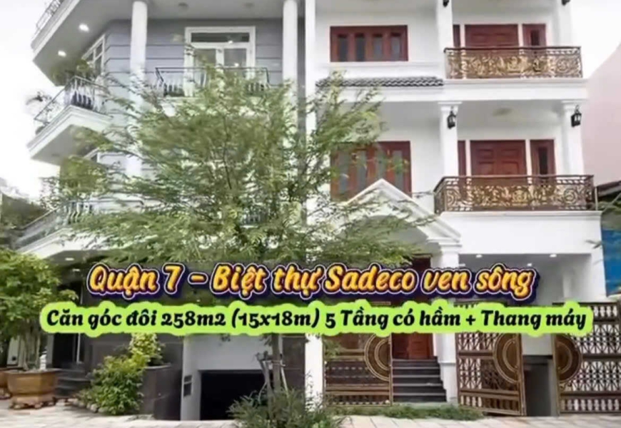 Bán cặp biệt thự Góc 2MT khu Sadeco ven sông Tân Phong,bảo vệ 24/7