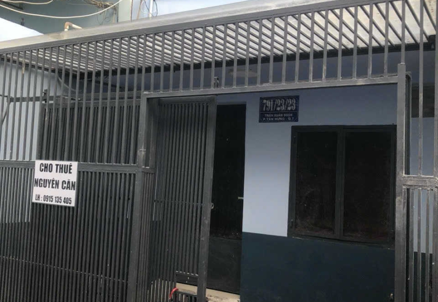 Cho thuê nhà nguyên căn hẻm 791/23/23 Trần Xuân Soạn, Tân Hưng.Q7