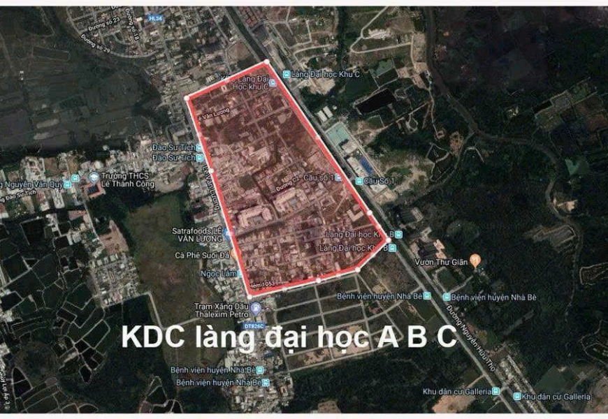 0909227199 Bán Lô Đất Làng Đại Học ACB , Xã Nhà Bè Gần Trường Tôn Đức Thắng Lotte Q7