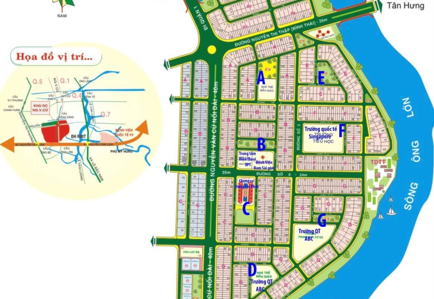 BÁN LÔ ĐẤT 400M2 VIEW SÔNG, MẶT TIỀN ĐƯỜNG SỐ 1 KDC TRUNG SƠN, SÁT BÊN QUẬN 7