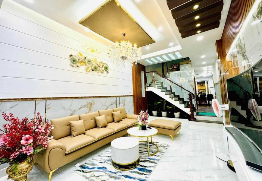 Bán nhà đẹp sang chảnh,mặt tiền đường số p Tân quy,Q7 Dt 4x25m,nhà 1 trệt 3 lầu,có 5pn,tolet riêng các phòng,full nội thất,cách Vali vào ở thôi  Giá 14tỷ 860tr còn TL